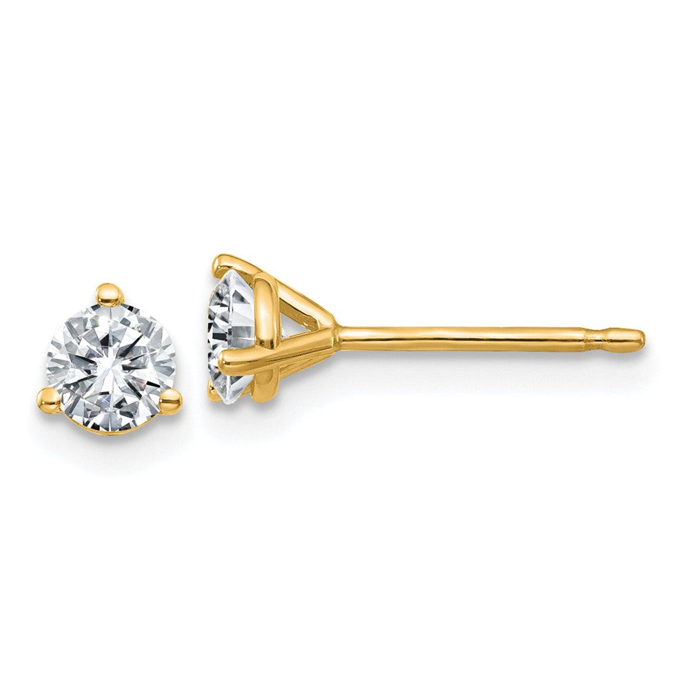 14ky 1/2ct. 4.0mm Round D E F Pure Light Moissanite Earrings