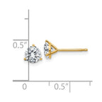 14ky 1ct. 5.0mm Round G H I True Light Moissanite Earrings