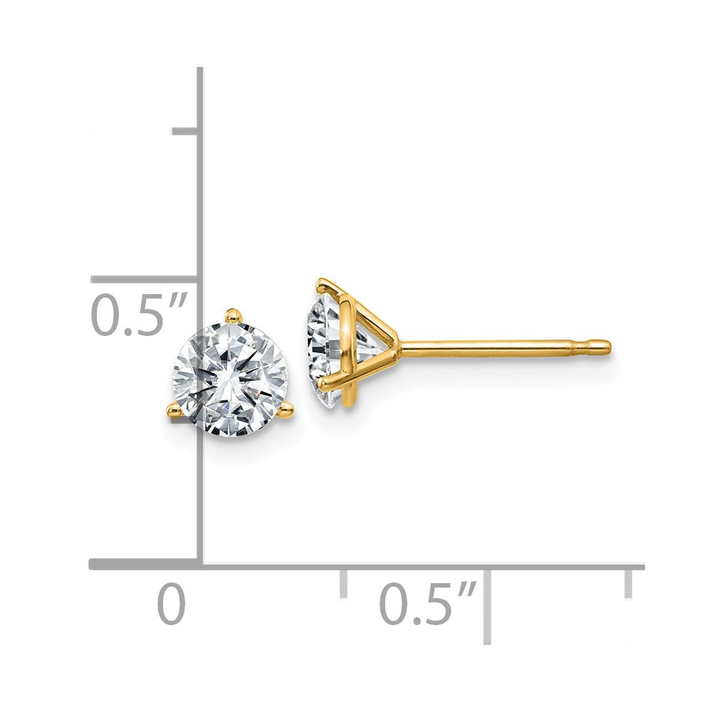14ky 1ct. 5.0mm Round G H I True Light Moissanite Earrings