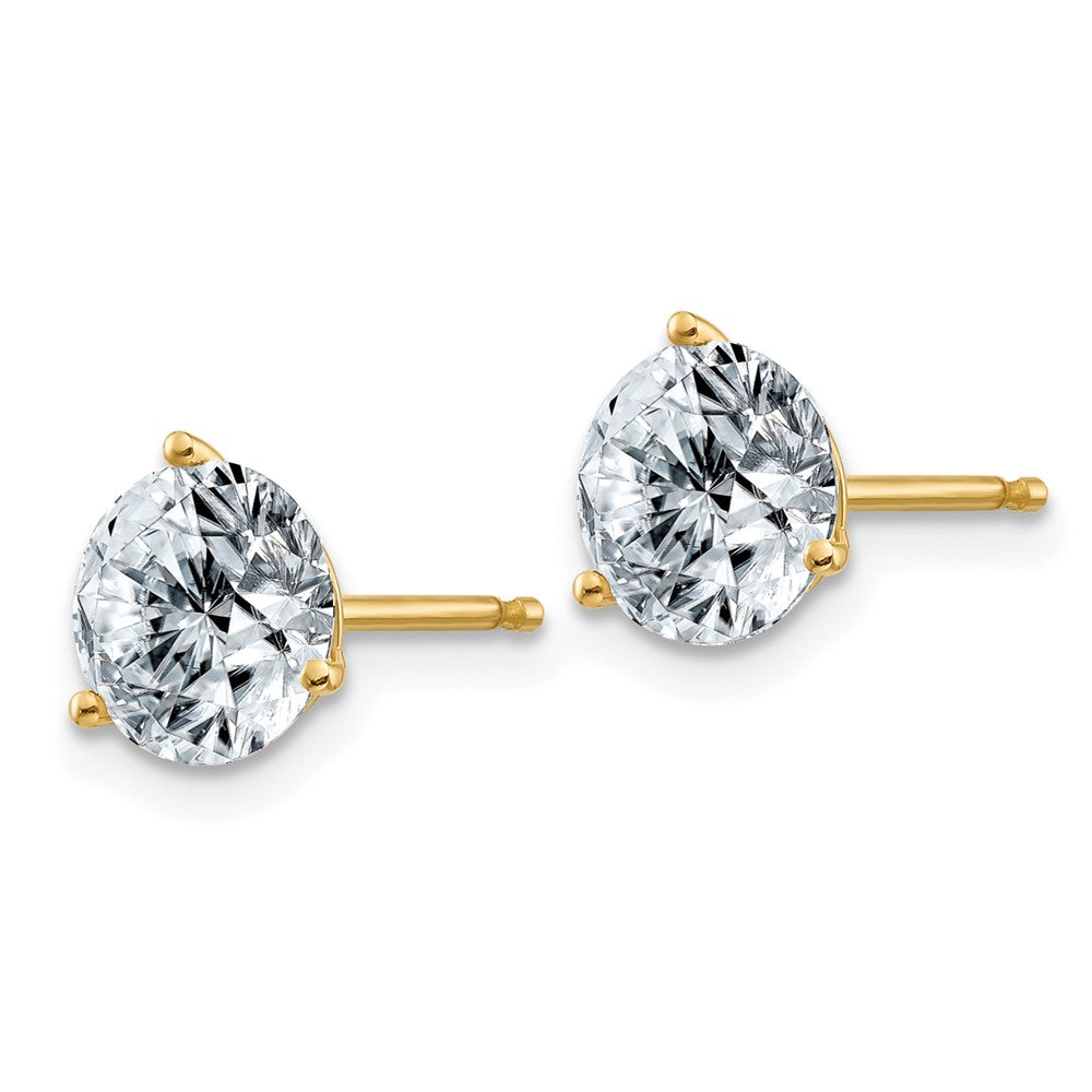 14ky 2ct. 6.5mm Round J-K Color Moissanite Earrings