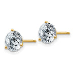 14ky 2ct. 6.5mm Round J-K Color Moissanite Earrings