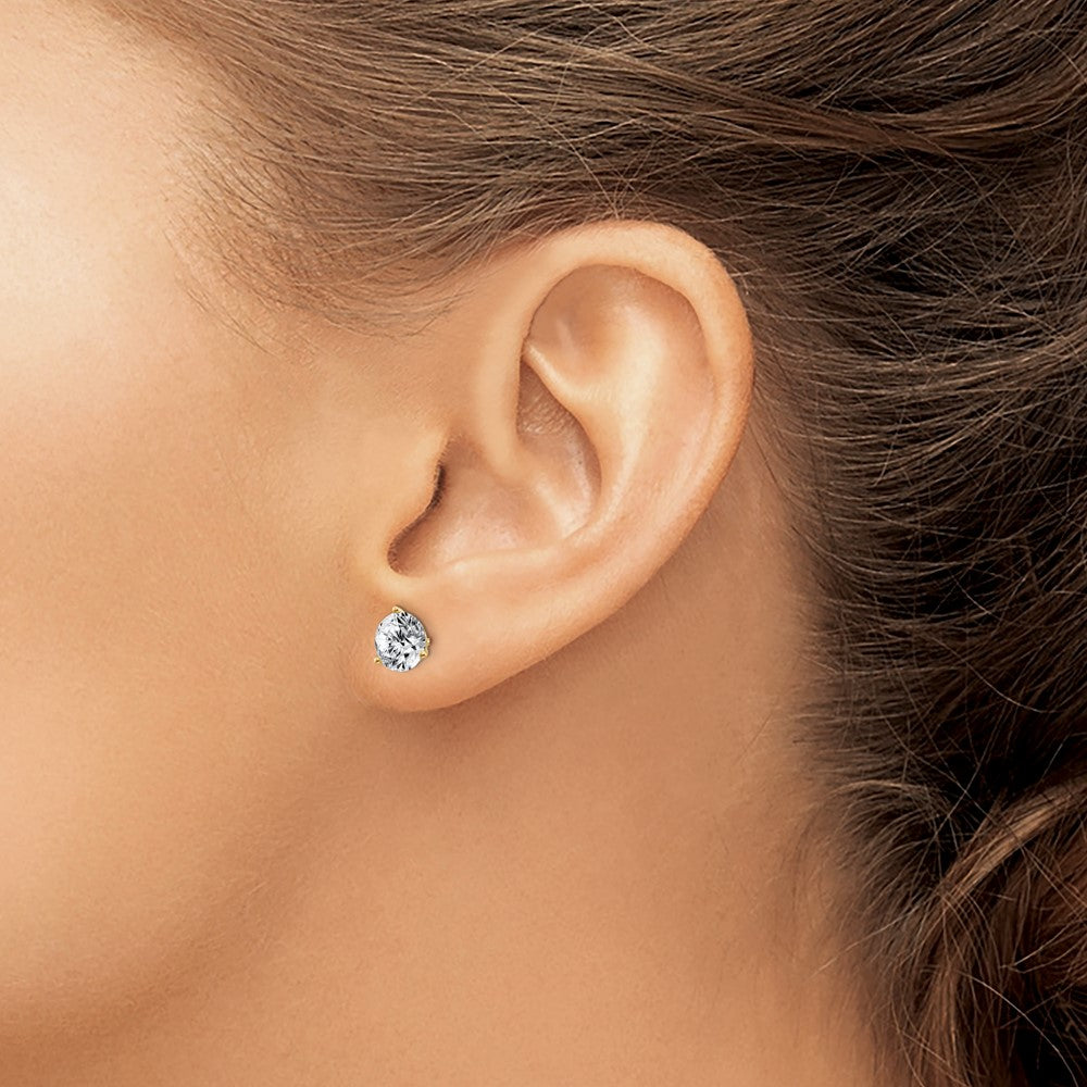 14ky 2ct. 6.5mm Round G H I True Light Moissanite Earrings