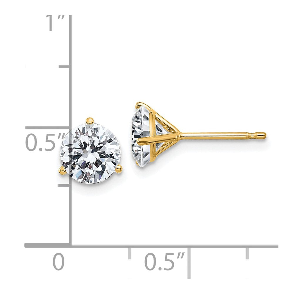 14ky 2ct. 6.5mm Round G H I True Light Moissanite Earrings