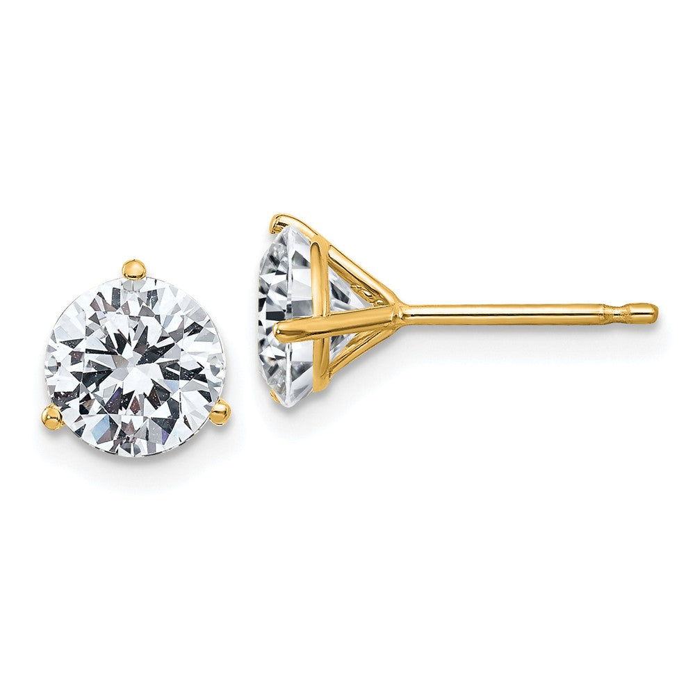 14ky 2ct. 6.5mm Round G H I True Light Moissanite Earrings