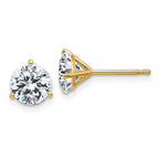 14ky 2ct. 6.5mm Round J-K Color Moissanite Earrings