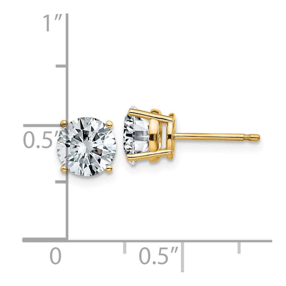 14ky 1.25ct. 5.5mm Round G H I True Light Moissanite Earrings