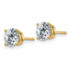 14ky 1.75ct. 6.0mm Round D E F Pure Light Moissanite Earrings
