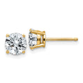14ky 1.75ct. 6.0mm Round G H I True Light Moissanite Earrings