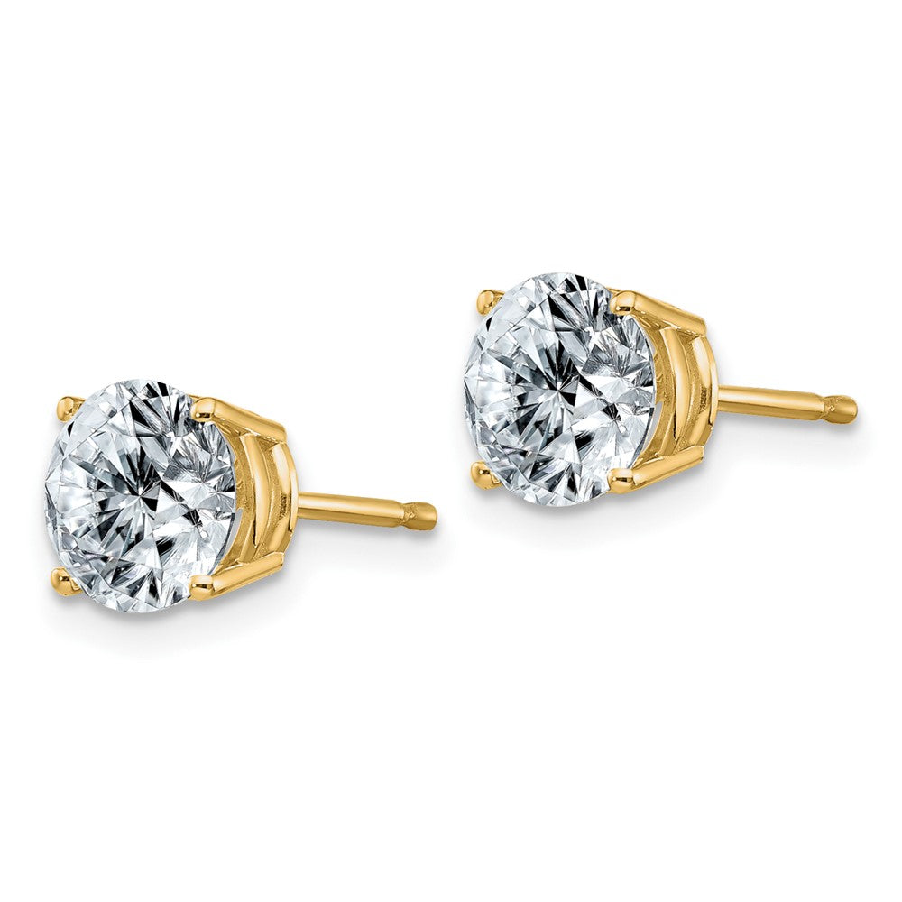 14ky 2ct. 6.5mm Round G H I True Light Moissanite Earrings