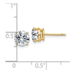 14ky 2ct. 6.5mm Round G H I True Light Moissanite Earrings