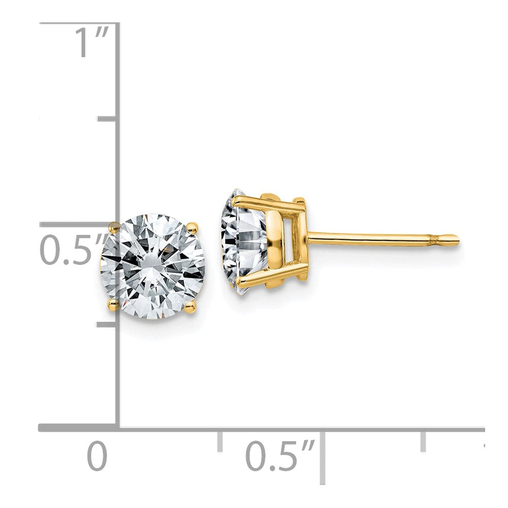 14ky 2ct. 6.5mm Round G H I True Light Moissanite Earrings