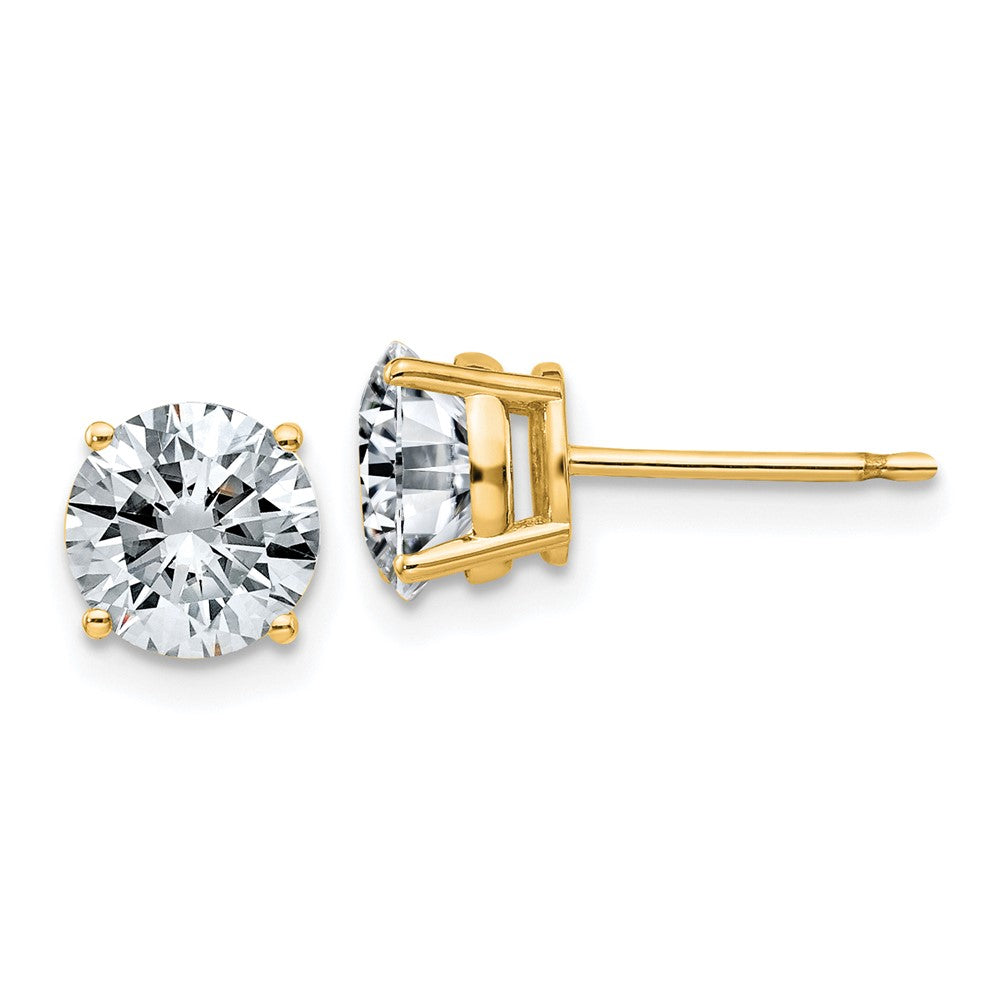 14ky 2ct. 6.5mm Round G H I True Light Moissanite Earrings