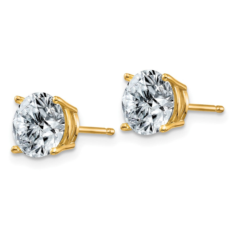 14ky 2.5ct. 7.0mm Round D E F Pure Light Moissanite Earrings