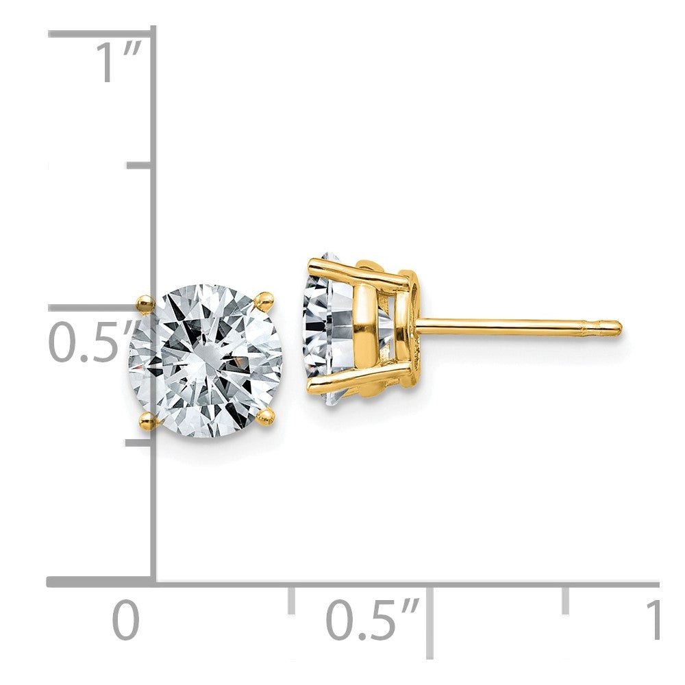 14ky 2.5ct. 7.0mm Round G H I True Light Moissanite Earrings