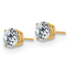 14ky 3ct. 7.5mm Round G H I True Light Moissanite Earrings