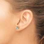 14ky 3ct. 7.5mm Round G H I True Light Moissanite Earrings