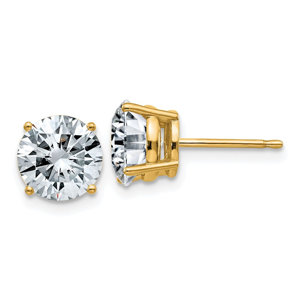 14ky 3ct. 7.5mm Round J-K Color Moissanite Earrings