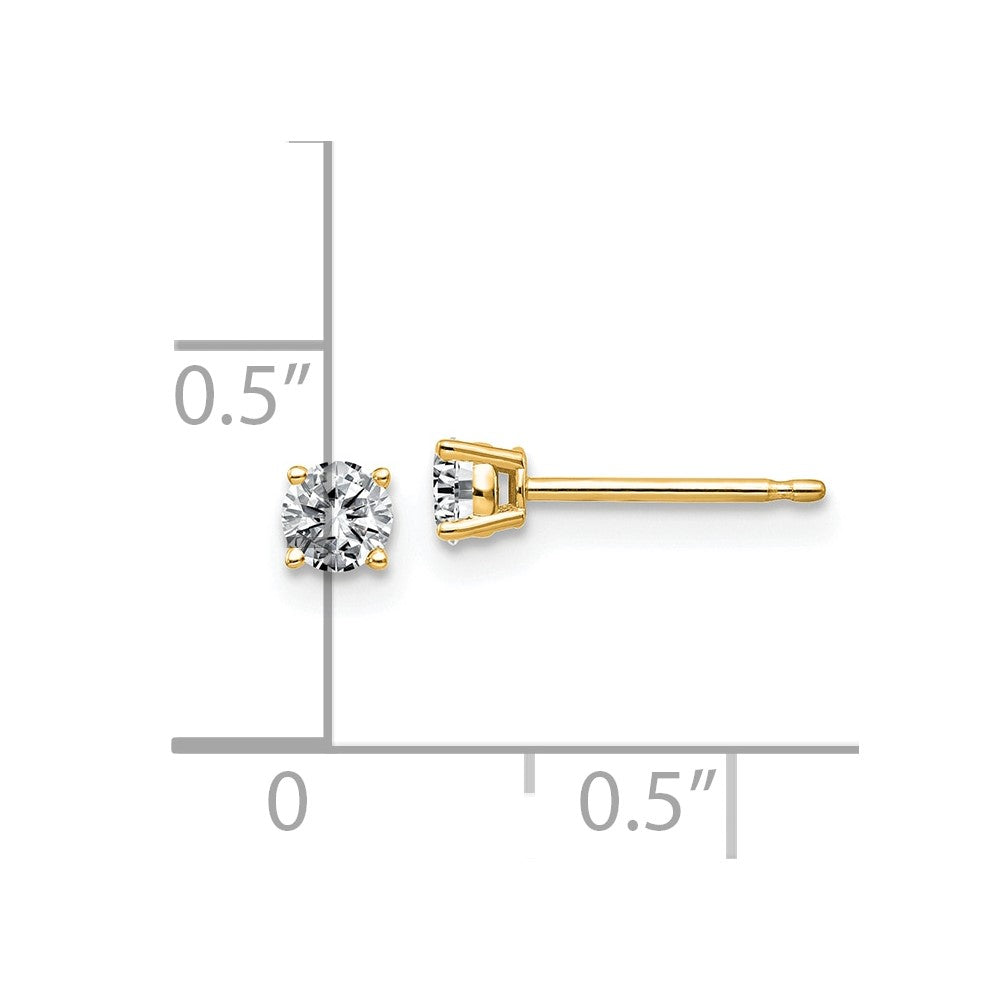 14ky 1/3ct. 3.5mm Round J-K Color Moissanite Earrings