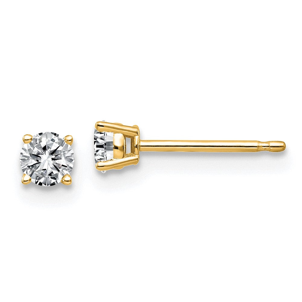14ky 1/3ct. 3.5mm Round J-K Color Moissanite Earrings