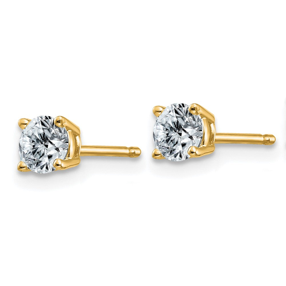 14ky 1/2ct. 4.0mm Round G H I True Light Moissanite Earrings
