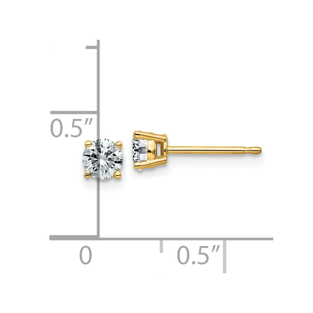 14ky 1/2ct. 4.0mm Round G H I True Light Moissanite Earrings