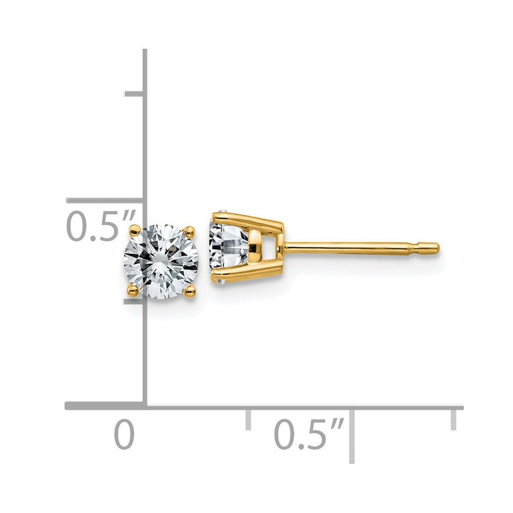 14ky 3/4ct. 4.5mm Round D E F Pure Light Moissanite Earrings