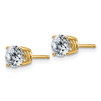 14ky 1ct. 5.0mm Round D E F Pure Light Moissanite Earrings
