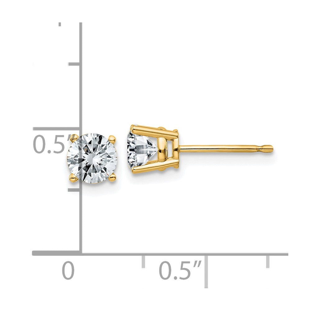 14ky 1ct. 5.0mm Round G H I True Light Moissanite Earrings