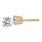 14ky 1ct. 5.0mm Round D E F Pure Light Moissanite Earrings