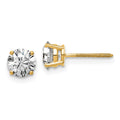 14ky 1.25ct. 5.5mm Round G H I True Light Moissanite Screwback Earrings