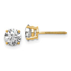 14ky 1.25ct. 5.5mm Round G H I True Light Moissanite Screwback Earrings