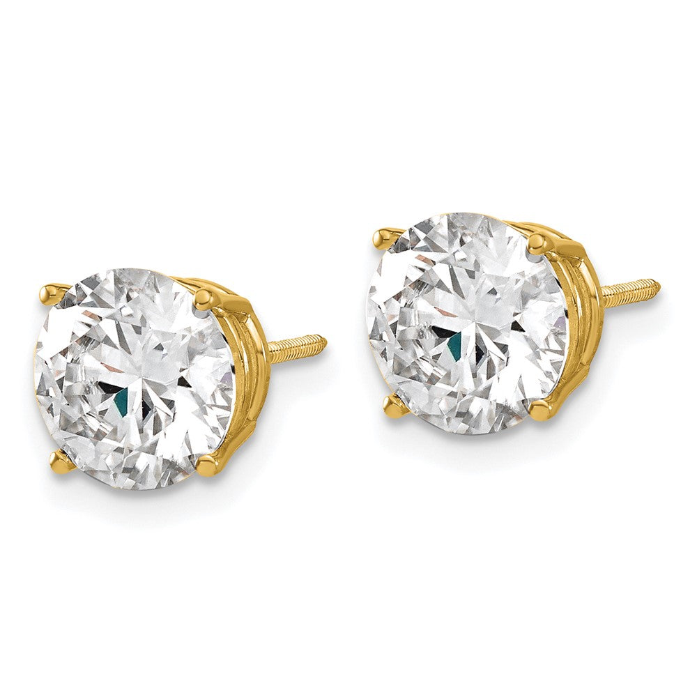 14ky 4ct. 8.0mm Round G H I True Light Moissanite Screwback Earrings