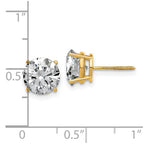 14ky 4ct. 8.0mm Round G H I True Light Moissanite Screwback Earrings