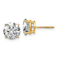 14ky 4ct. 8.0mm Round G H I True Light Moissanite Screwback Earrings