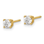 14ky 1/2ct. 4.0mm Round G H I True Light Moissanite Screwback Earrings