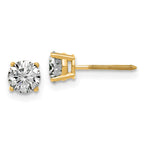 14ky 1ct. 5.0mm Round G H I True Light Moissanite Screwback Earrings