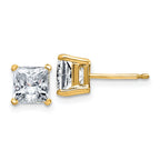 14ky 1.5ct. 5.0mm Princess G H I True Light Moissanite Earrings