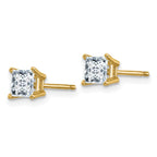 14ky 3/4ct. 4.0mm Princess G H I True Light Moissanite Earrings
