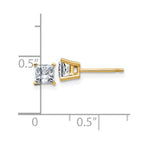 14ky 3/4ct. 4.0mm Princess D E F Pure Light Moissanite Earrings