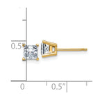 14ky 1ct. 4.5mm Princess D E F Pure Light Moissanite Earrings