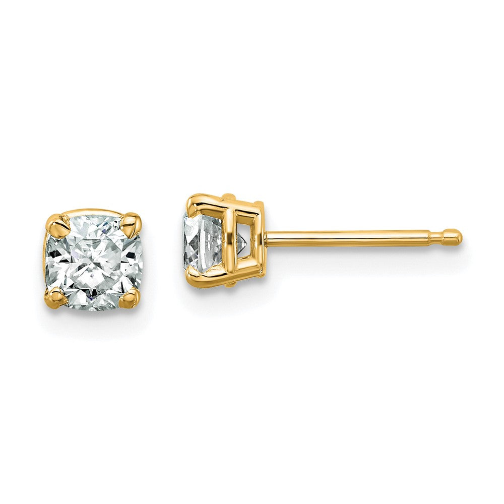 14ky 3/4ct. 4.5mm Cushion G H I True Light Moissanite Earrings