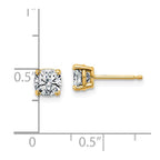 14ky 1ct. 5.0mm Cushion D E F Pure Light Moissanite Earrings