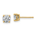 14ky 1ct. 5.0mm Cushion D E F Pure Light Moissanite Earrings