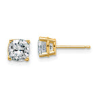 14ky 1.75ct. 5.5mm Cushion G H I True Light Moissanite Earrings