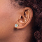 14ky 2.25ct. 6.0mm Cushion G H I True Light Moissanite Earrings