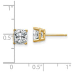 14ky 2.25ct. 6.0mm Cushion G H I True Light Moissanite Earrings