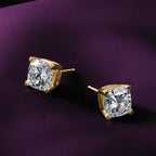 14ky 3.5ct. 7.0mm Cushion D E F Pure Light Moissanite Earrings