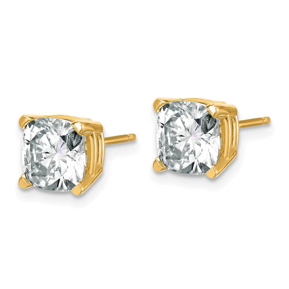 14ky 3.5ct. 7.0mm Cushion G H I True Light Moissanite Earrings