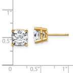 14ky 3.5ct. 7.0mm Cushion G H I True Light Moissanite Earrings