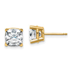 14ky 3.5ct. 7.0mm Cushion D E F Pure Light Moissanite Earrings